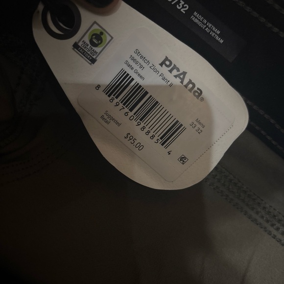 NEW prAna Stretch Zion Pant II Slate Green Size 34x30 - Picture 6 of 6